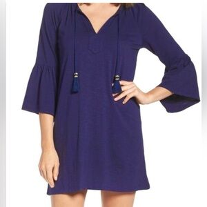 Lilly Pulitzer Del Lago Dress Navy Blue Tunic Size Large